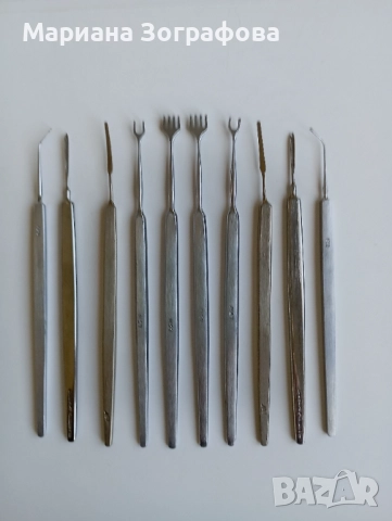 Медицински инструменти 15 бр., Голяма разтегателна маса, Ножчета за бръснене "Minora Platinum" USA, снимка 3 - Други ценни предмети - 47512035