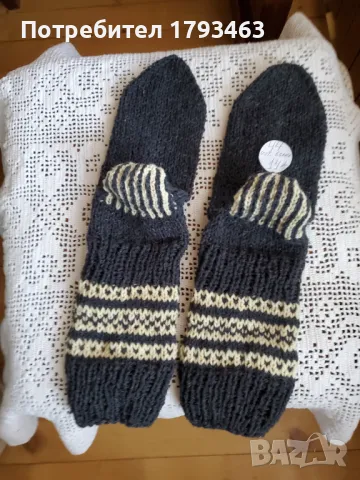 Ръчно плетени мъжки чорапи от вълна, размер  44, снимка 1