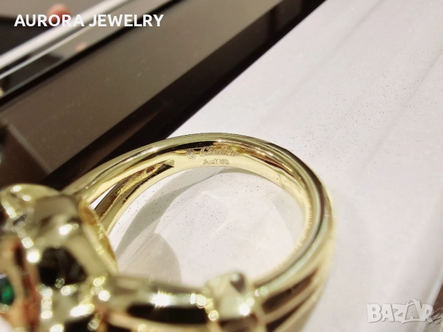 CARTIER Panthere de Cartier Gold Black 5 Diamonds Пръстен, снимка 9 - Пръстени - 52818763