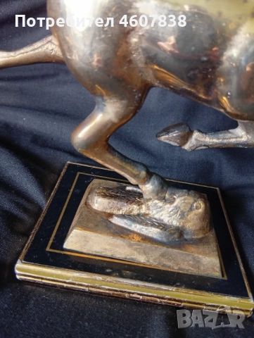 Скулптура  летящ кон бронз 18-19 см, снимка 3 - Статуетки - 52545277