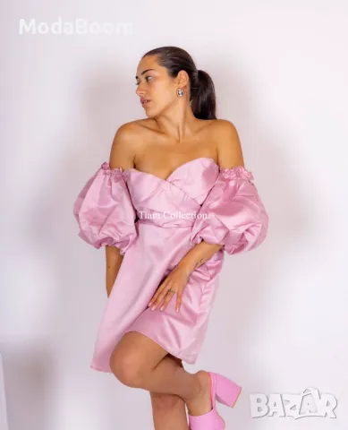 Дамска розова къса рокля 