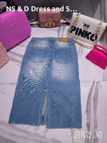 Дамска дънкова  атрактивна пола, снимка 4 - Поли - 38639605