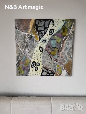 Абстрактна Картина 60/60 см, снимка 3 - Картини - 43252288