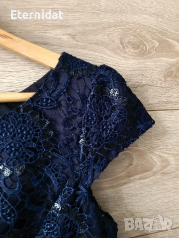 Нова официална тъмно синя рокля пайети и рязана дантела , снимка 7 - Рокли - 52062204