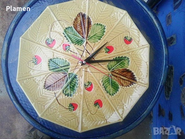 Стенен порцеланов часовник с безшумен кварцов механизъм, снимка 1