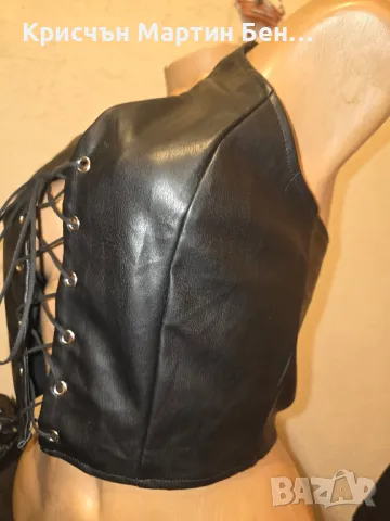 Кожено Бюстие с Връзки предна част м.л , снимка 4 - Корсети, бюстиета, топове - 47991946