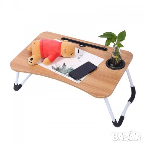 Сгъваема мобилна масичка/маса за лаптоп от масив