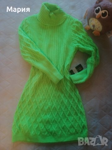 Нова Зелена рокля фино машинно плетиво +гривна и пръстен , снимка 3 - Рокли - 43910841