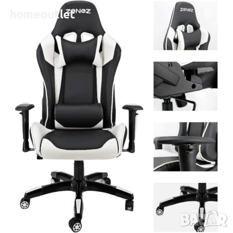 ПРОМОЦИЯ Геймърски / офис стол с ергономичен дизайн ZENEZ HL-W (YIZI), снимка 5 - Столове - 52838733