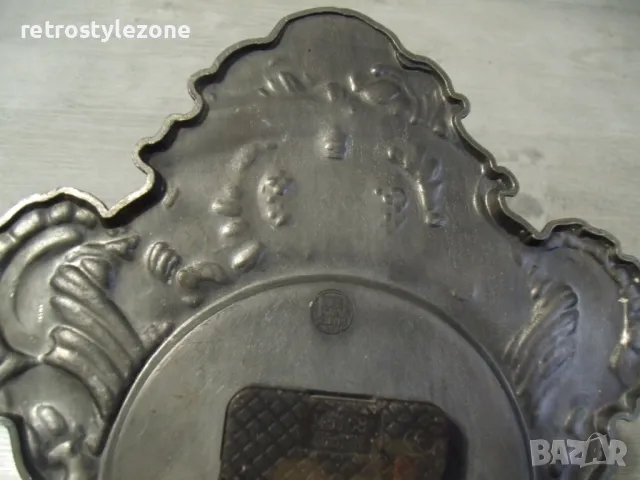 № 7840 стар настолен  метален / калаен часовник   - SKS ZINN   , снимка 7 - Антикварни и старинни предмети - 48758863