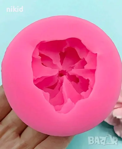 3d Роза Камелия цвете силиконов молд форма фондан шоколад смола гипс , снимка 3 - Форми - 48855921