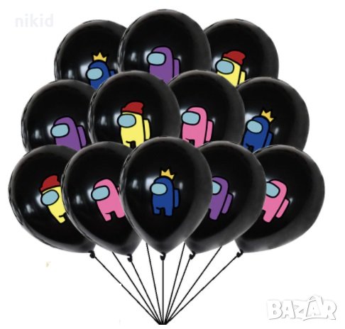 Амонг Ус Ъс Among Us Обикновен надуваем латекс латексов балон парти, снимка 3 - Други - 31687892