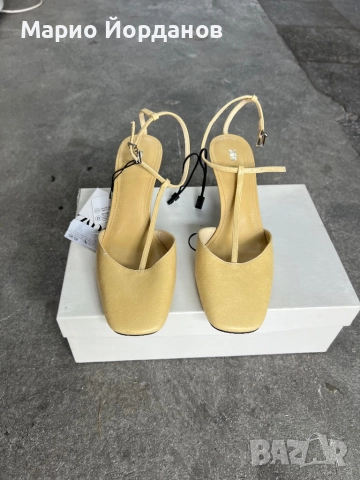 Обувки без пета ZARA с кожена каишка, снимка 2 - Дамски обувки на ток - 52214755