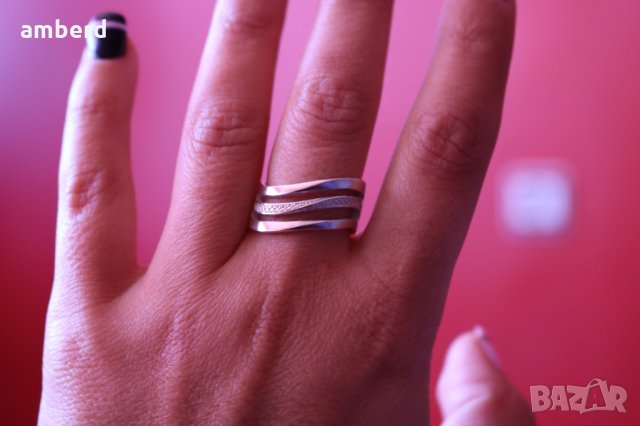Страхотен НОВ модел сребърен пръстен - R015А, снимка 1 - Пръстени - 35057385