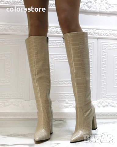 Ботуши на ток - бежова кожа - KTR10