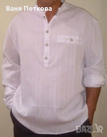 Мъжки бели кенарени ризи., снимка 2 - Ризи - 27237904