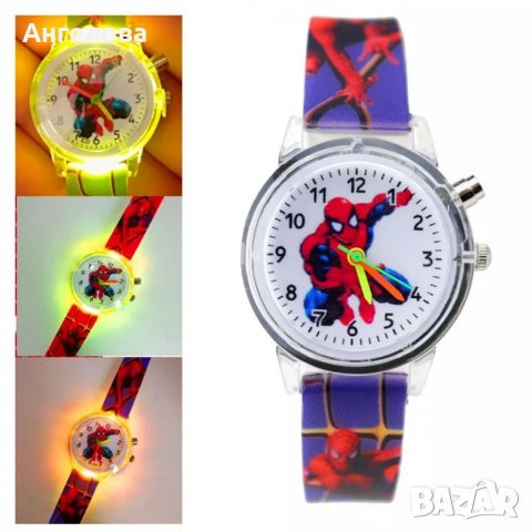 Spiderman Светещи детски ръчни часовници Спайдърмен, снимка 1 - Детски - 31950668