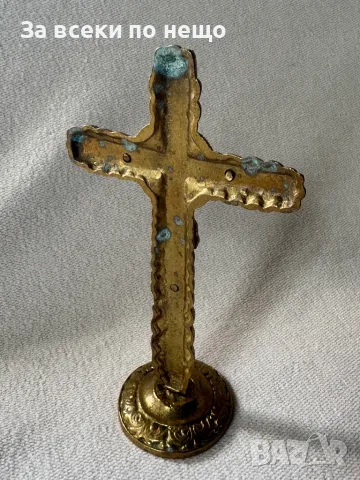Стар бронзов кръст 16х9см, снимка 5 - Антикварни и старинни предмети - 50114854
