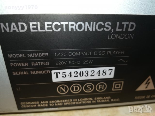 NAD 5420 CD PLAYER MADE IN TAIWAN 0311211838, снимка 9 - Декове - 34685715