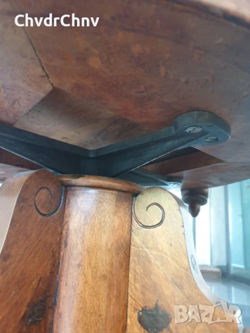 Стар дървен стол на винт/регулируем/с подлакътници/дърворезба/83см, снимка 11 - Антикварни и старинни предмети - 51312138