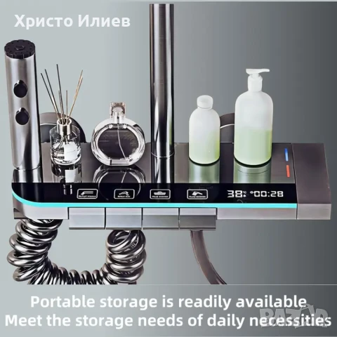 Луксозна душ система със светещ смесител дисплей и 4 функции бутони, снимка 6 - Смесители - 51118188