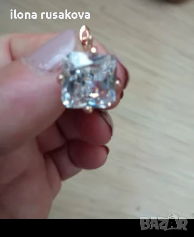 Уникален комплект сьс златно покритие с печат 585 розово злато и естествени камъни. , снимка 2 - Бижутерийни комплекти - 51411133