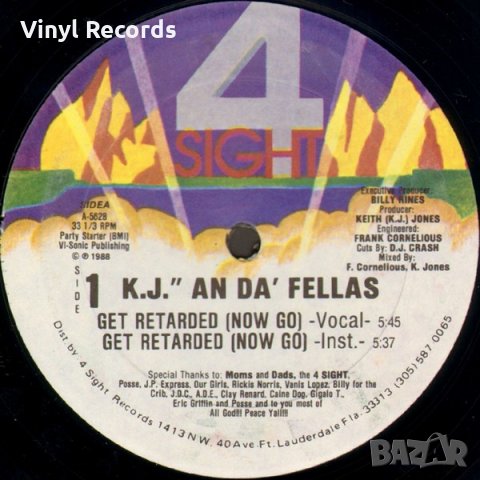 K.J. An Da' Fellas ‎– Get Retarded (Now Go) Vinyl , 12", снимка 1
