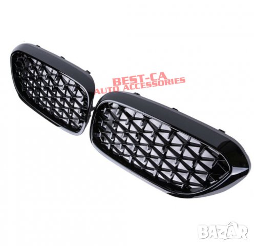 Бъбреци, решетки diamond style за БМВ / BMW G30 G31 G38 pre facelift 2016 - 2020 черен пиано лак, снимка 3 - Аксесоари и консумативи - 36599521