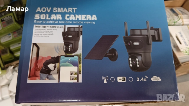 Двойна Соларна безжична водоустойчива камера WIFI 10MP iCSee въртяща осветяване, снимка 4 - IP камери - 53235657