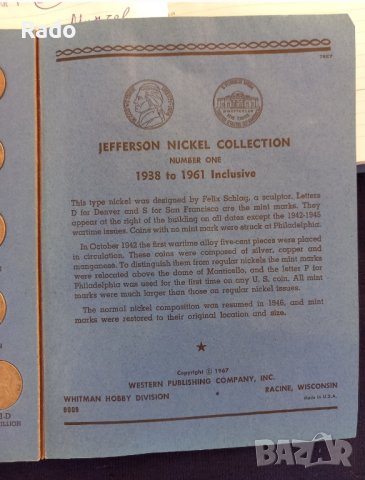 Лот Монети5 цента  САЩ Томас Джеферсън , снимка 5 - Нумизматика и бонистика - 43582761