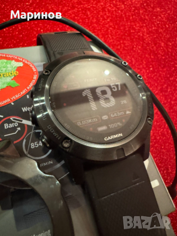 Garmin fenix 5X Plus Sapphire с карта на България на Геотрейд, снимка 2 - Смарт гривни - 44717755