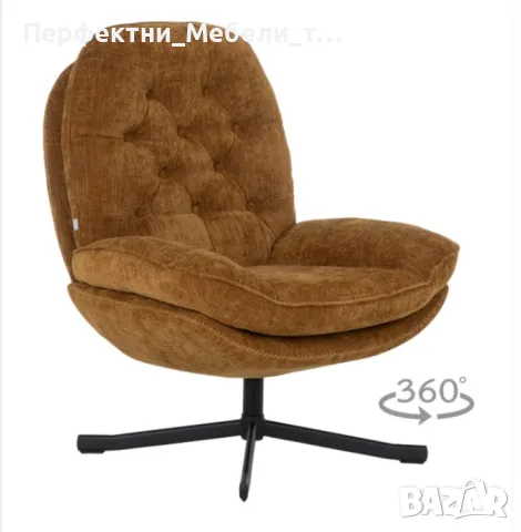 За офиса или за дома,за хотела или лоби бара-луксозен въртящ се фотьойл кресло,мека мебел, снимка 4 - Столове за офис - 47852362