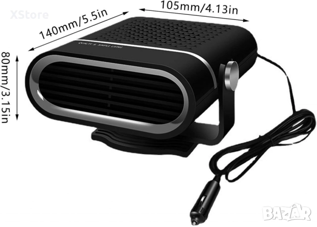 Автомобилен вентилатор и нагревател – Бързо загряване и охлаждане в едно устройство, снимка 3 - Аксесоари и консумативи - 52458611