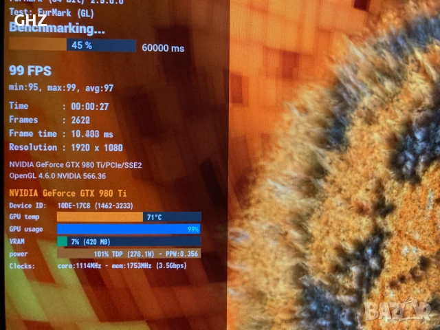 MSI GeForce GTX 980Ti Gaming / 6GB / 1279 MHz / Видео карта, снимка 5 - Видеокарти - 52666662