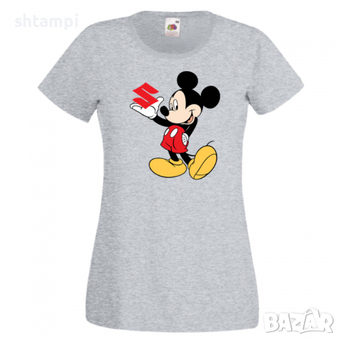 Дамска тениска Mickey Mouse Suzuki .Подарък,Изненада,, снимка 3 - Тениски - 36529393