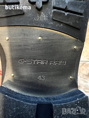 Оригинални мъжки черни боти ботуши обувки G-STAR - размер 43 като нови, снимка 7 - Мъжки боти - 52334367