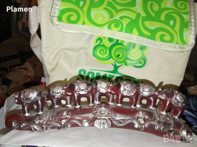 Седем индийски слончета от полирезин, снимка 1