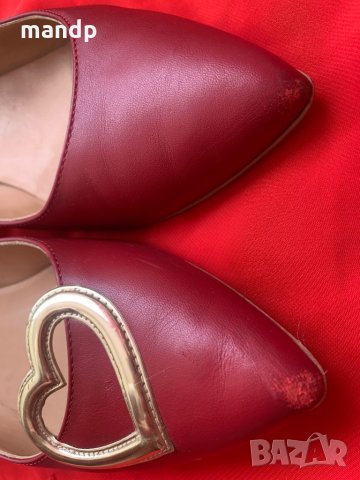 100% Love Moschino Кожени остри обувки, Номер 39, снимка 6 - Дамски елегантни обувки - 34755546