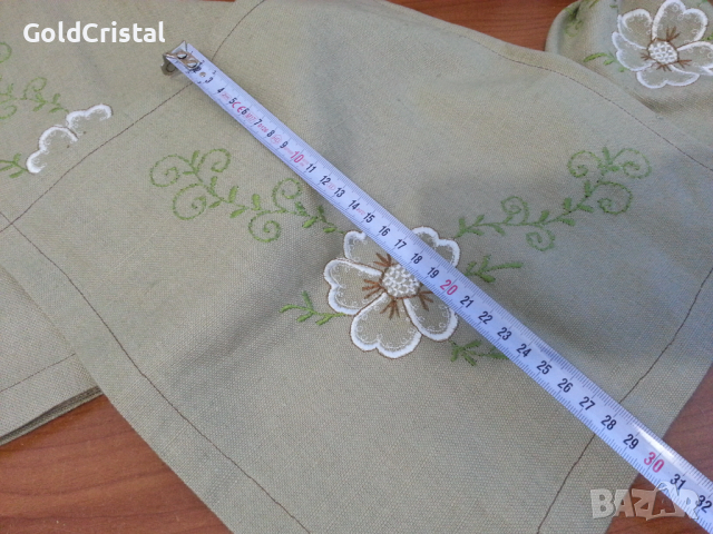 Ленени салфетки за маса с бродерия, снимка 5 - Антикварни и старинни предмети - 36502271