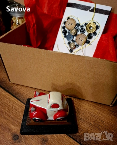 Ретро количка + картичка, снимка 2 - Подаръци за мъже - 53420689