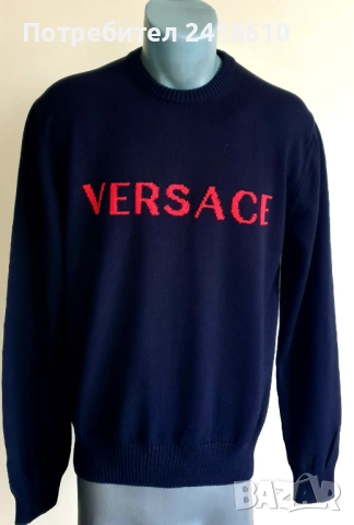 Versace  Cotton Knit Mens Size 50 /  L ОРИГИНАЛ! Мъжки Памучен Пуловер!, снимка 6 - Пуловери - 52577287