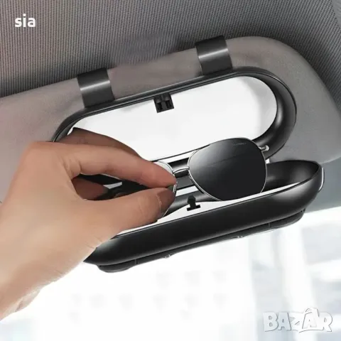 Кутия за очила за кола, универсален калъф, за сенник, черна, снимка 2 - Аксесоари и консумативи - 30770083