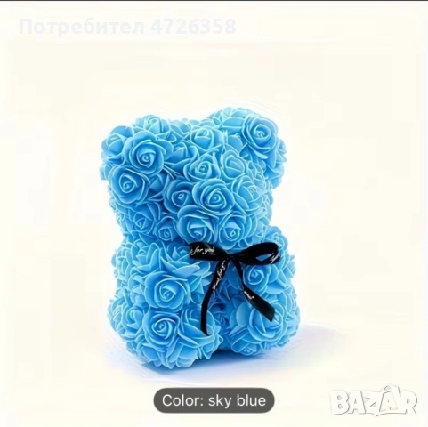 Подаръчно мече от рози 20см – идеален подарък 🎁, снимка 5 - Подаръци за жени - 53537907