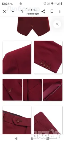 Червен костюм с назъбени ревери от 3 части

xxl, снимка 5 - Костюми - 48344332