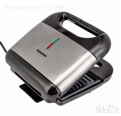 Грил / тостер, 800W, с незалепващи плочи, незагряваща се и заключваща се дръжка, светлинен индикатор, снимка 3 - Тостери - 43297034