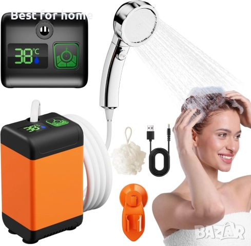 Преносим душ за къмпинг, 7600mah акумулаторен от Suewidfay