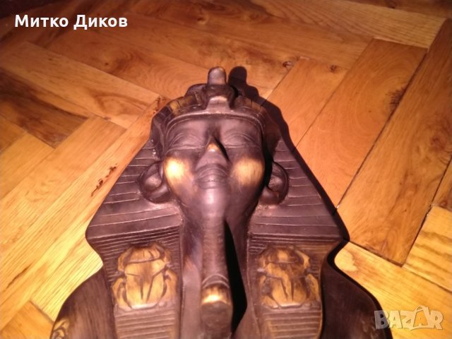Тутанкамон египетска дървена статуя маска Н-18см на 16х10см, снимка 11 - Декорация за дома - 27558214