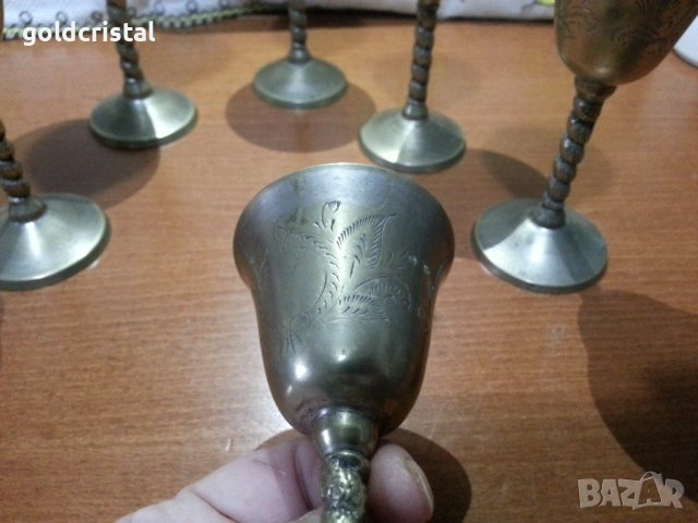 Метални чаши за ракия бронз месинг , снимка 7 - Антикварни и старинни предмети - 43899514