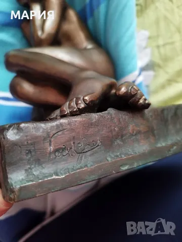 Бронзова скулптура Детството на Каин , снимка 9 - Антикварни и старинни предмети - 49968317