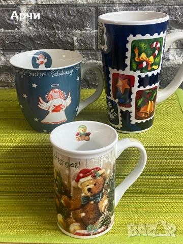 Порцеланови чаши с коледем мотив, снимка 10 - Чаши - 52700005